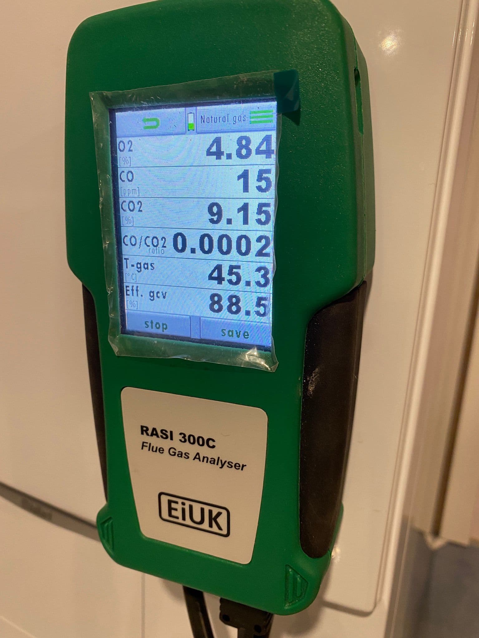 Professional flue gas analysis during boiler service in Finchley